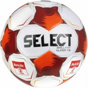 piłka nożna select brillant super tb fifa quality pro v25 biało-czerwona betclic 2 liga rozmiar 5