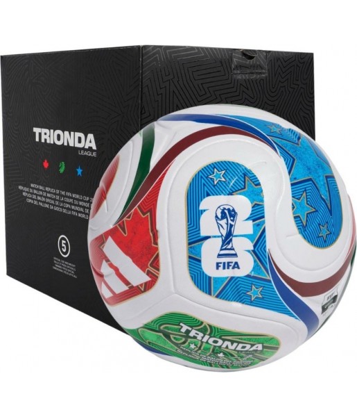 piłka nożna adidas trionda league box biało-niebieska z kartonikiem fifa world cup 26