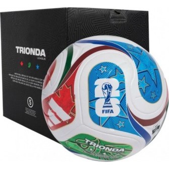 piłka nożna adidas trionda league box biało-niebieska z kartonikiem fifa world cup 26