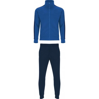 Dres Treningowy Creta Niebiesko-Granatowy z niebieską bluzą i granatowymi spodniami, komplet sportowy do nadruku