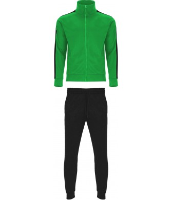 Dres Treningowy Creta Zielono-Czarny z zieloną bluzą i czarnymi spodniami, komplet sportowy do nadruku