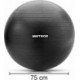Czarna piłka fitness Meteor 75 cm Anti-Burst z pompką nożną