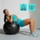 Czarna piłka fitness Meteor 65 cm Anti-Burst z pompką nożną