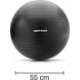Czarna piłka fitness Meteor 55 cm Anti-Burst z pompką nożną