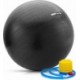 Czarna piłka fitness Meteor 55 cm Anti-Burst z pompką nożną