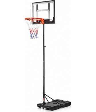 Zestaw do koszykówki Meteor Denver 108-210 cm czarno-czerwony z podstawą