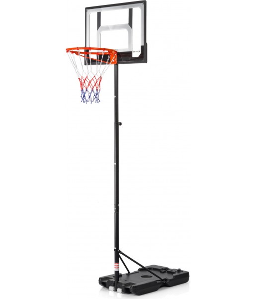 Zestaw do koszykówki Meteor Denver 108-210 cm czarno-czerwony z podstawą