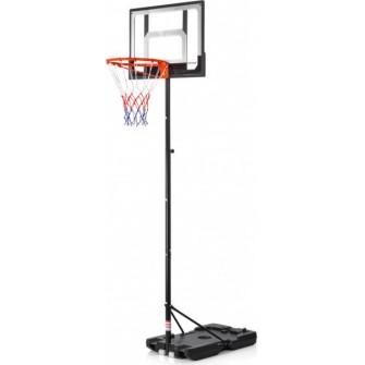 Zestaw do koszykówki Meteor Denver 108-210 cm czarno-czerwony z podstawą