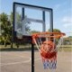 Zestaw do koszykówki Meteor Denver 108-210 cm czarno-czerwony z podstawą