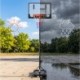 Zestaw do koszykówki Meteor Denver 108-210 cm czarno-czerwony z podstawą