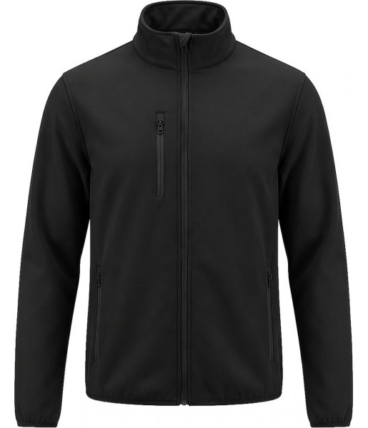 Czarna kurtka softshell JHK JT Softjac z kieszeniami na zamek