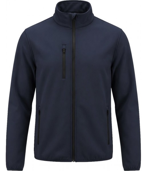 Granatowa kurtka softshell JHK JT Softjac z kieszeniami na zamek