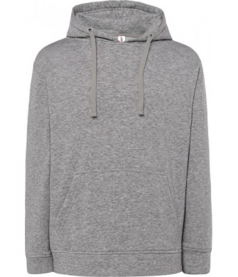 Szara melanżowa bluza dresowa z kapturem JHK JT SWKNG unisex z kieszenią kangurką