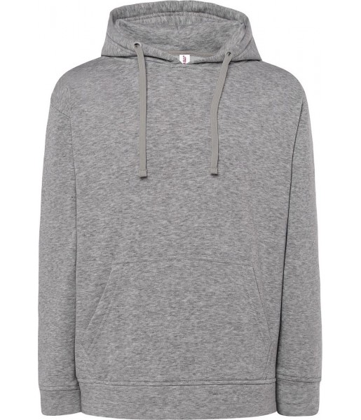 Szara melanżowa bluza dresowa z kapturem JHK JT SWKNG unisex z kieszenią kangurką