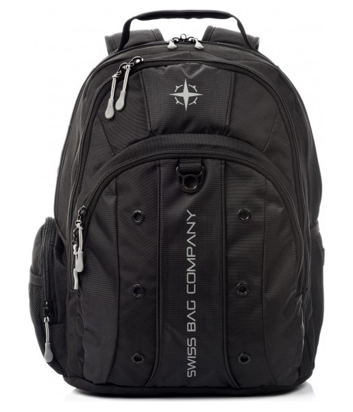 Czarny plecak SwissBags Davos z kieszenią na laptopa 35 l