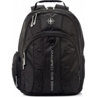 Czarny plecak SwissBags Davos z kieszenią na laptopa 35 l