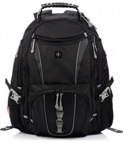 Czarny plecak SwissBags St.Moritz z kieszenią na laptopa 38 l