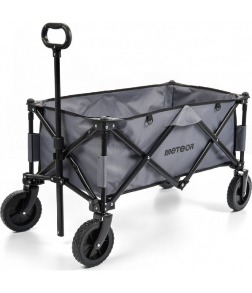 Szary składany wózek transportowy Meteor X-300 130 l z wysuwaną rączką