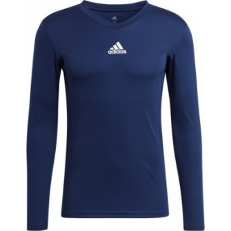 Granatowa koszulka termoaktywna męska Adidas Team Base Tee z długim rękawem i technologią AEROREADY do treningu piłkarskiego
