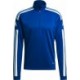 Niebieska bluza treningowa męska Adidas Squadra 21 Training Top z krótkim zamkiem, stójką, białymi paskami i technologią AEROREA