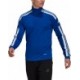 Niebieska bluza treningowa męska Adidas Squadra 21 Training Top z krótkim zamkiem, stójką, białymi paskami i technologią AEROREA