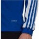 Niebieska bluza treningowa męska Adidas Squadra 21 Training Top z krótkim zamkiem, stójką, białymi paskami i technologią AEROREA