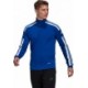 Niebieska bluza treningowa męska Adidas Squadra 21 Training Top z krótkim zamkiem, stójką, białymi paskami i technologią AEROREA