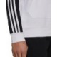Biała bluza męska Adidas Squadra 21 Sweat Hoody z kapturem, czarnymi paskami i kieszenią kangurką