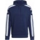 Granatowa bluza męska z kapturem Adidas Squadra 21 Sweat Hoody Team Navy Blue z kieszenią kangurką, białymi paskami i regulowany