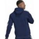 Granatowa bluza męska z kapturem Adidas Squadra 21 Sweat Hoody Team Navy Blue z kieszenią kangurką, białymi paskami i regulowany