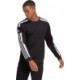 Czarna bluza męska Adidas Squadra 21 Sweat Top z białymi paskami, okrągłym dekoltem i ściągaczami