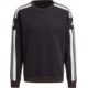 Czarna bluza męska Adidas Squadra 21 Sweat Top z białymi paskami, okrągłym dekoltem i ściągaczami