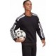 Czarna bluza męska Adidas Squadra 21 Sweat Top z białymi paskami, okrągłym dekoltem i ściągaczami