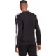 Czarna bluza męska Adidas Squadra 21 Sweat Top z białymi paskami, okrągłym dekoltem i ściągaczami