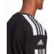 Czarna bluza męska Adidas Squadra 21 Sweat Top z białymi paskami, okrągłym dekoltem i ściągaczami