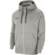 Szara bluza męska rozpinana z kapturem Nike Park 20 Fleece z pełnym zamkiem, bocznymi kieszeniami, czarnym logo Nike i regulowan