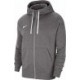 Ciemnoszara bluza męska Nike Park 20 Fleece rozpinana z kapturem, pełnym zamkiem, białym logo i sznurkami Nike