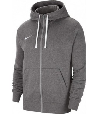 Ciemnoszara bluza męska Nike Park 20 Fleece rozpinana z kapturem, pełnym zamkiem, białym logo i sznurkami Nike