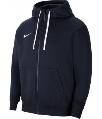 Granatowa bluza Nike Park 20 Fleece rozpinana z kapturem, białym logo i sznurkami Nike
