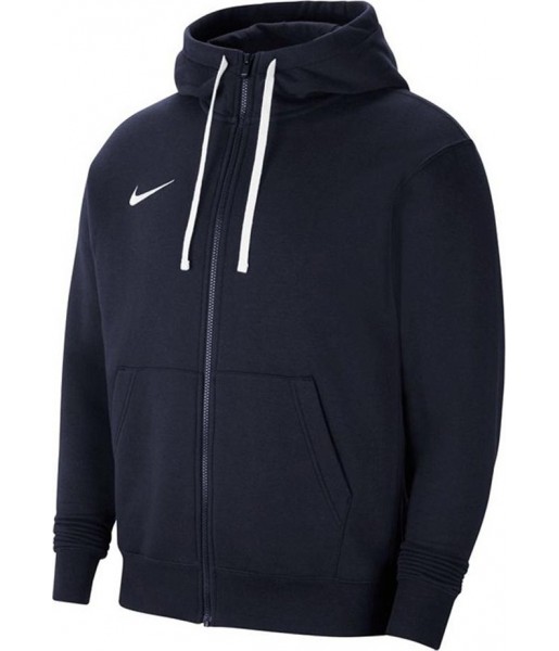 Granatowa bluza Nike Park 20 Fleece rozpinana z kapturem, białym logo i sznurkami Nike