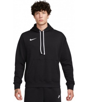 Czarna bluza męska z kapturem Nike Team Club 20 Hoodie z kieszenią kangurką, białym logo i regulowanym kapturem