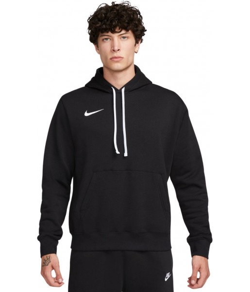 Czarna bluza męska z kapturem Nike Team Club 20 Hoodie z kieszenią kangurką, białym logo i regulowanym kapturem