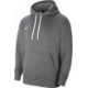 Szara bluza męska z kapturem Nike Team Club 20 Hoodie z kieszenią kangurką, regulowanym kapturem, białymi sznurkami i logo Nike