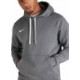 Szara bluza męska z kapturem Nike Team Club 20 Hoodie z kieszenią kangurką, regulowanym kapturem, białymi sznurkami i logo Nike
