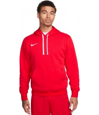 Czerwona bluza męska z kapturem Nike Team Club 20 Hoodie University Red z kieszenią kangurką, regulowanym kapturem, białymi sznu