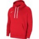 Czerwona bluza męska z kapturem Nike Team Club 20 Hoodie University Red z kieszenią kangurką, regulowanym kapturem, białymi sznu