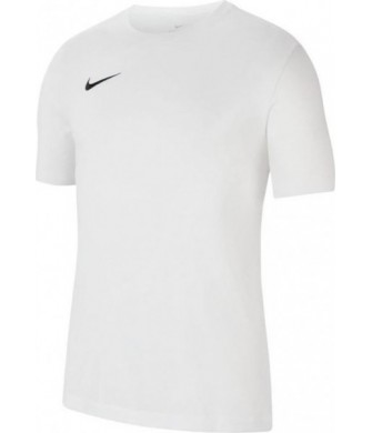 Biała koszulka męska Nike Dri-FIT Park 20 Tee CW6952-100 z krótkim rękawem, małym logo, okrągłym dekoltem i miękkim materiałem