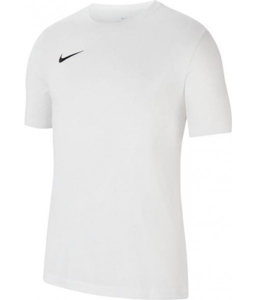 Biała koszulka męska Nike Dri-FIT Park 20 Tee CW6952-100 z krótkim rękawem, małym logo, okrągłym dekoltem i miękkim materiałem