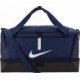 Granatowa torba sportowa Nike Academy Team M Hardcase 37 l ze sztywnym dnem, oddzielną dolną komorą i regulowanym paskiem na ram