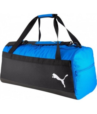 Niebiesko-czarna torba Puma teamGOAL 23 Teambag M 54 l z dużą komorą, kieszeniami bocznymi i paskiem na ramię
